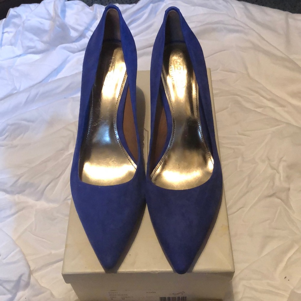 Coach Suede Blue Pumps